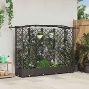 Verhoogd tuinbed 203,5x40x125 cm bruin polypropyleen