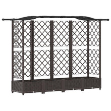 Verhoogd Bed met Trellis en Dak Bruin 203,5 x 40 x 125 cm PP