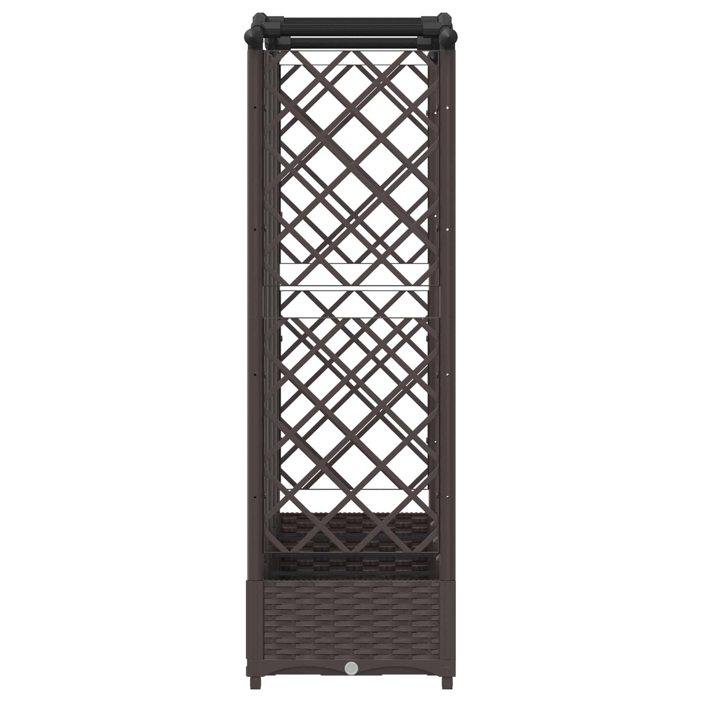Verhoogd Bed met Trellis en Dak Bruin 203,5 x 40 x 125 cm PP