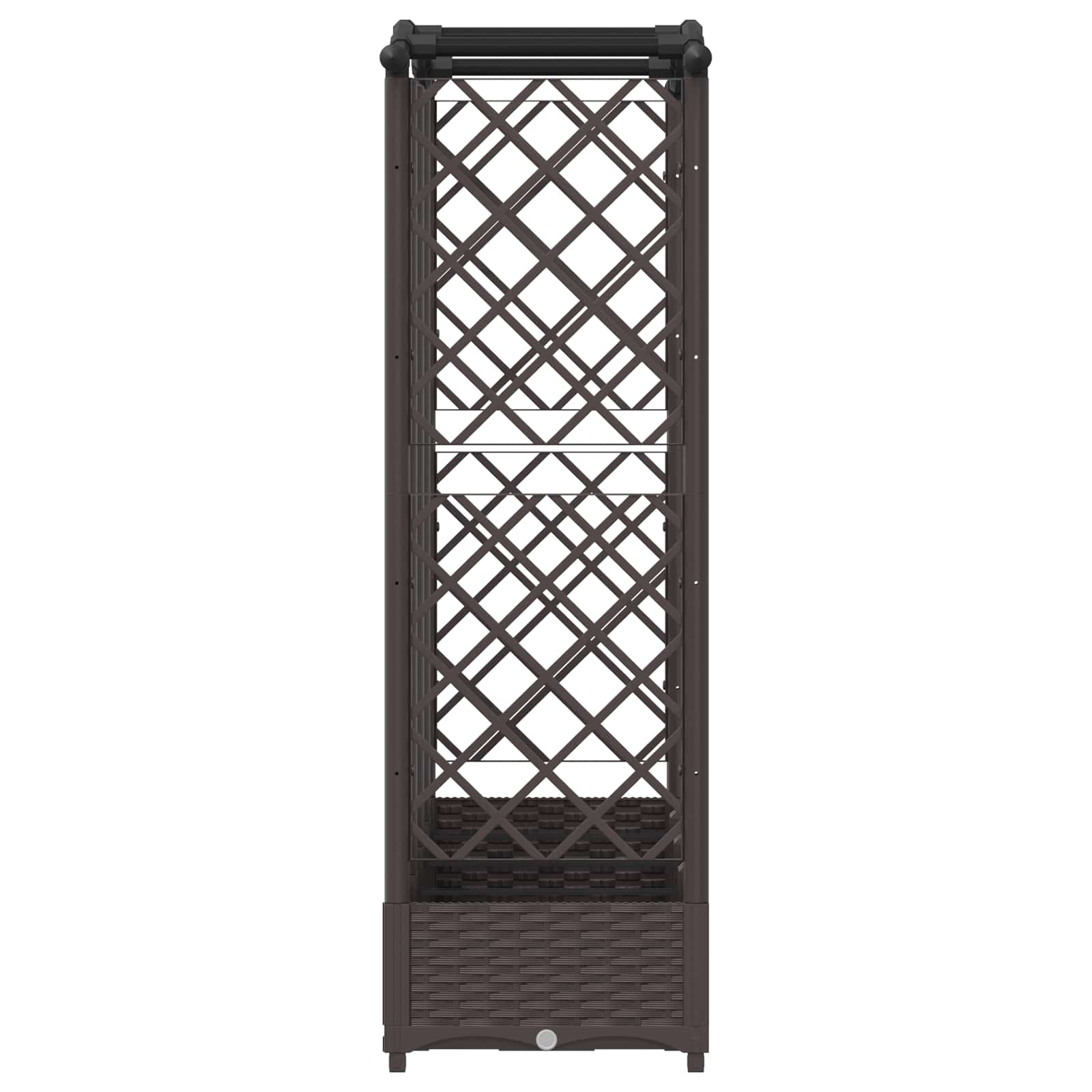 Verhoogd Bed met Trellis en Dak Bruin 203,5 x 40 x 125 cm PP