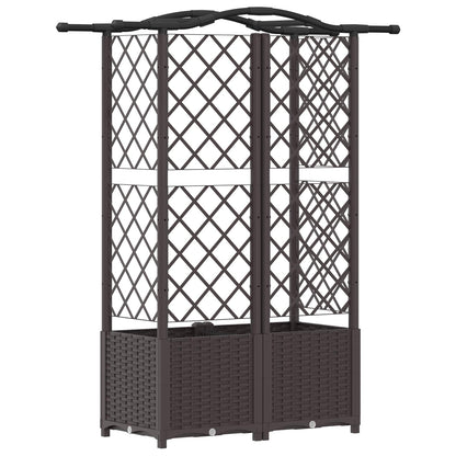 Verhoogd Bed met Trellis en Dak Bruin 122 x 40 x 141 cm PP