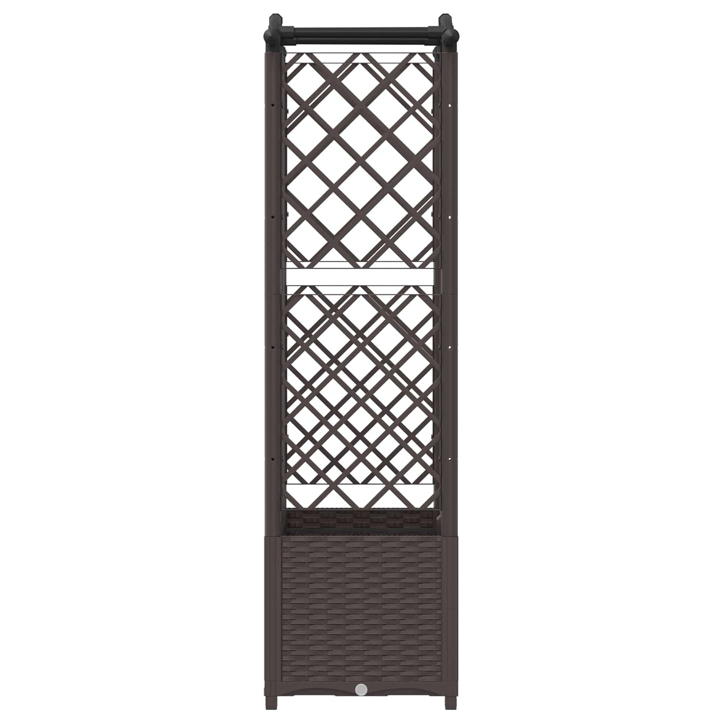 Verhoogd Bed met Trellis en Dak Bruin 122 x 40 x 141 cm PP