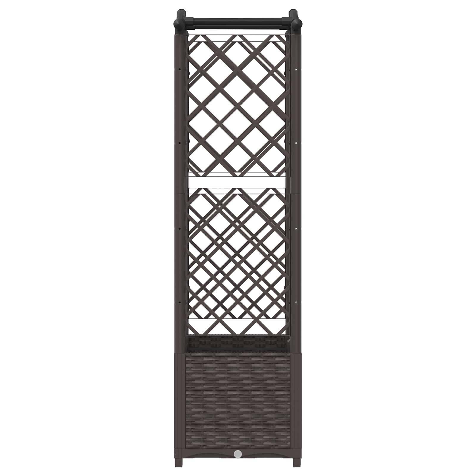Verhoogd Bed met Trellis en Dak Bruin 122 x 40 x 141 cm PP