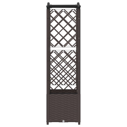 Verhoogd Bed met Trellis en Dak Bruin 122 x 40 x 141 cm PP