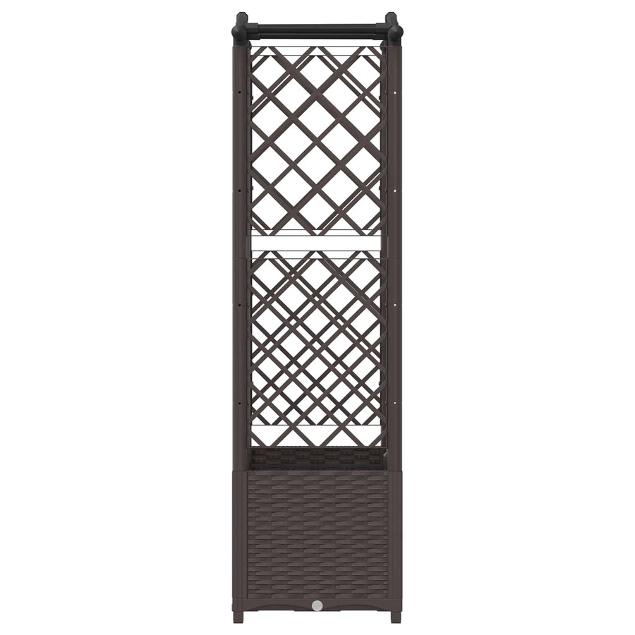 Verhoogd Bed met Trellis en Dak Bruin 122 x 40 x 141 cm PP