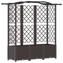Verhoogd Bed met Trellis en Dak Bruin 163 x 40 x 141 cm PP