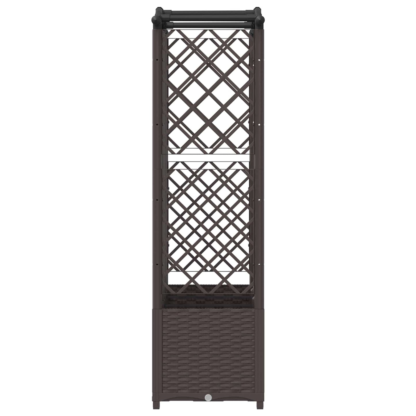 Verhoogd Bed met Trellis en Dak Bruin 163 x 40 x 141 cm PP