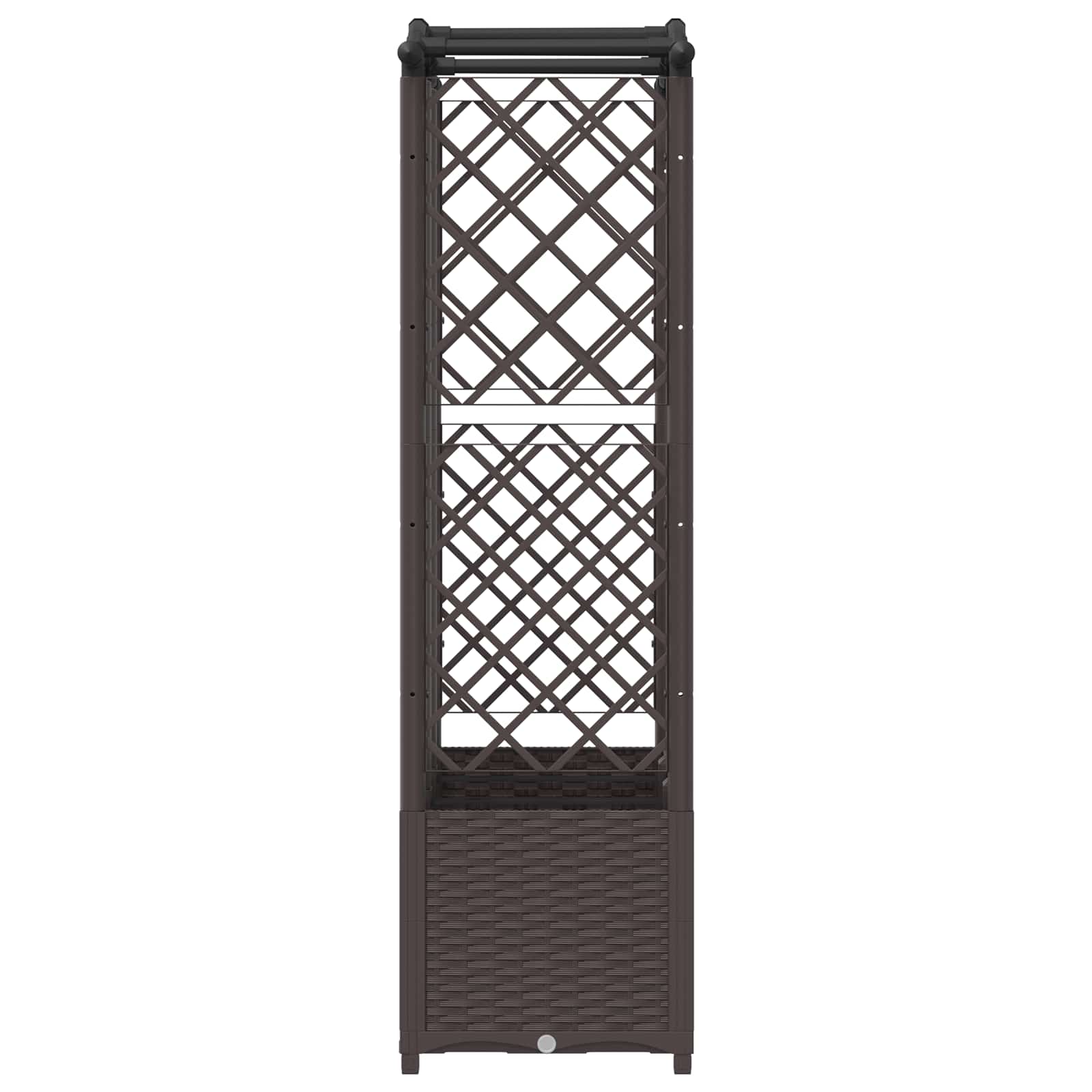Verhoogd Bed met Trellis en Dak Bruin 163 x 40 x 141 cm PP