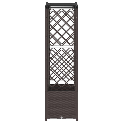 Verhoogd Bed met Trellis en Dak Bruin 163 x 40 x 141 cm PP