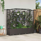 Raised Bed with Trellis and Roof Brown 204 x 40 x 141 cm PP