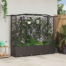 Verhoogd Bed met Trellis en Dak Bruin 204 x 40 x 141 cm PP