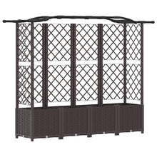 Verhoogd Bed met Trellis en Dak Bruin 204 x 40 x 141 cm PP