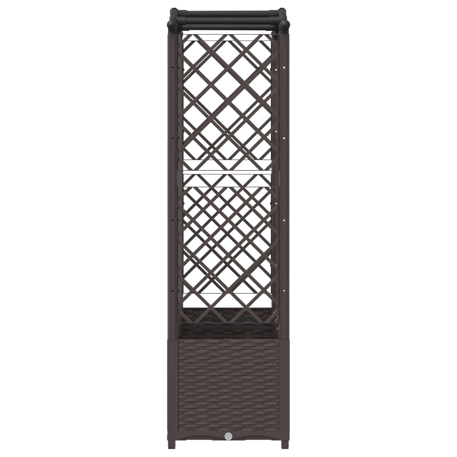 Verhoogd Bed met Trellis en Dak Bruin 204 x 40 x 141 cm PP