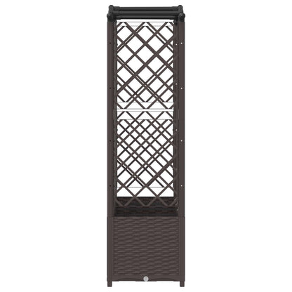 Verhoogd Bed met Trellis en Dak Bruin 204 x 40 x 141 cm PP