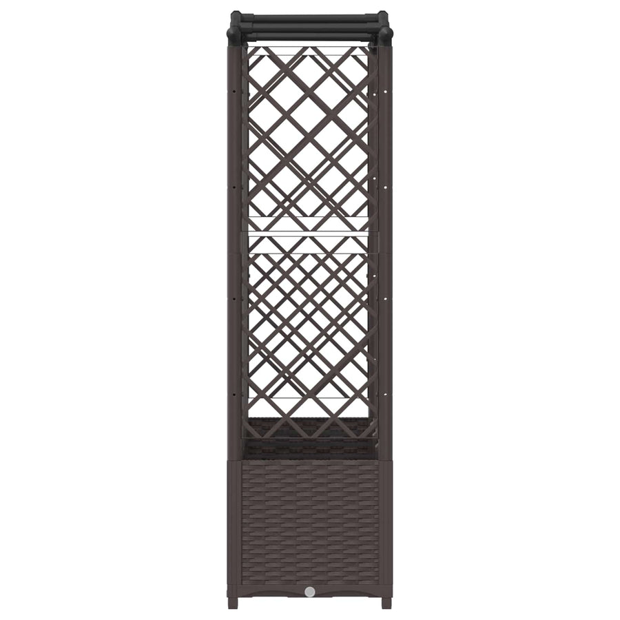 Verhoogd Bed met Trellis en Dak Bruin 204 x 40 x 141 cm PP