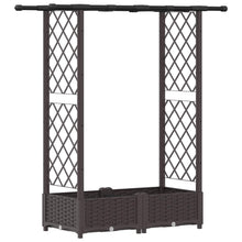 Verhoogd Bed met Trellis en Dak Bruin 122,5 x 40 x 123 cm PP
