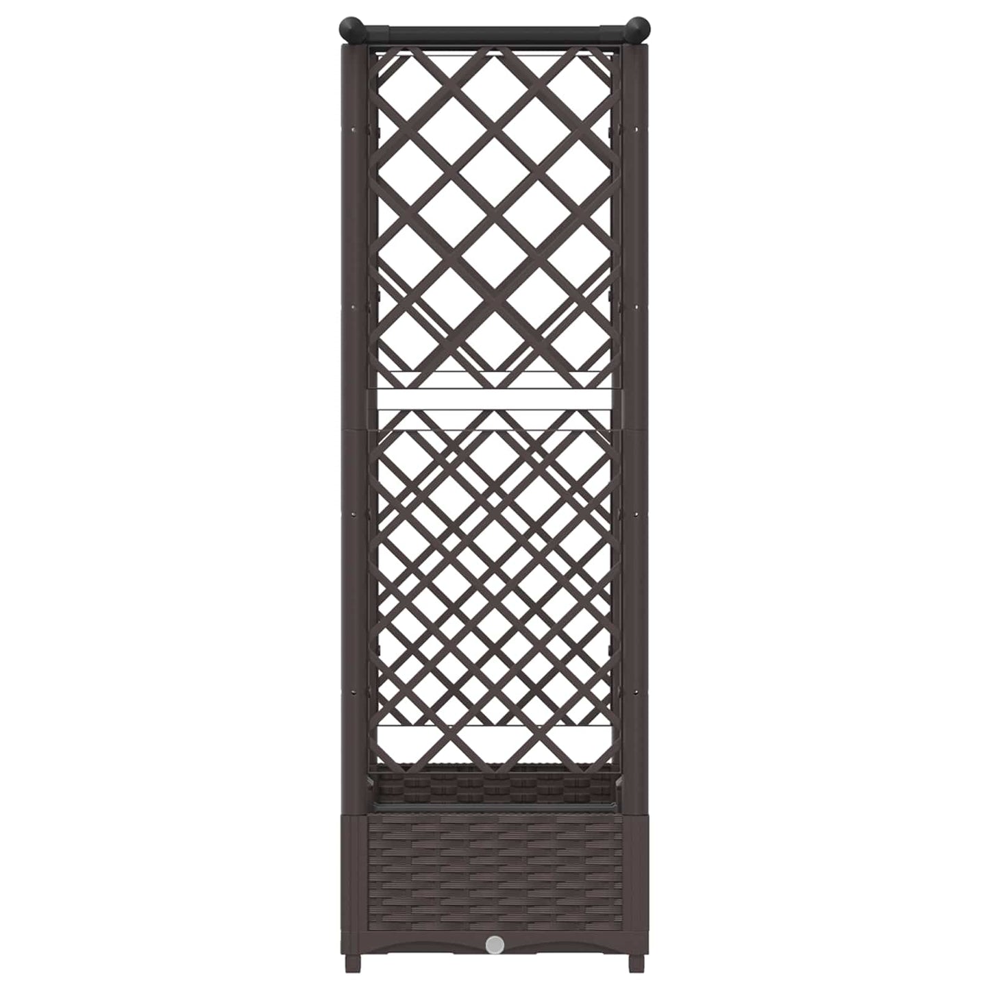 Verhoogd Bed met Trellis en Dak Bruin 122,5 x 40 x 123 cm PP