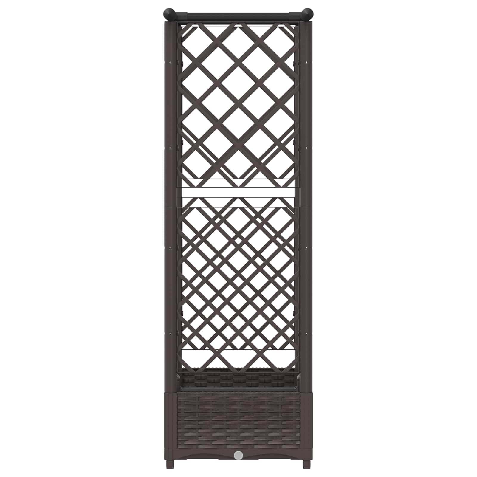 Verhoogd Bed met Trellis en Dak Bruin 122,5 x 40 x 123 cm PP
