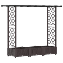 Verhoogd Bed met Trellis en Dak Bruin 164 x 40 x 123 cm PP
