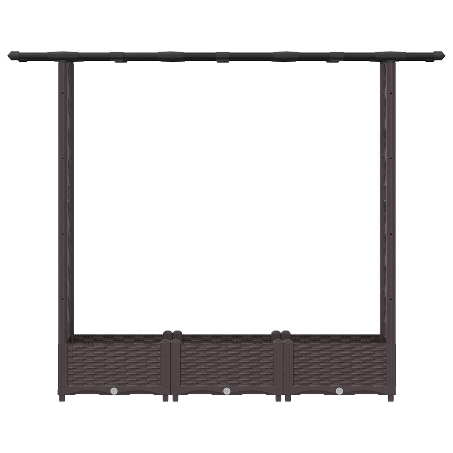 Verhoogd Bed met Trellis en Dak Bruin 164 x 40 x 123 cm PP
