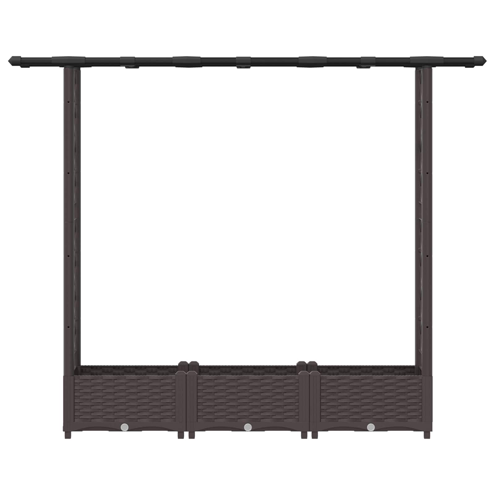 Verhoogd Bed met Trellis en Dak Bruin 164 x 40 x 123 cm PP