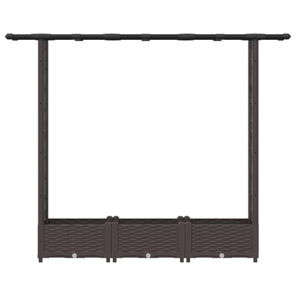 Verhoogd Bed met Trellis en Dak Bruin 164 x 40 x 123 cm PP