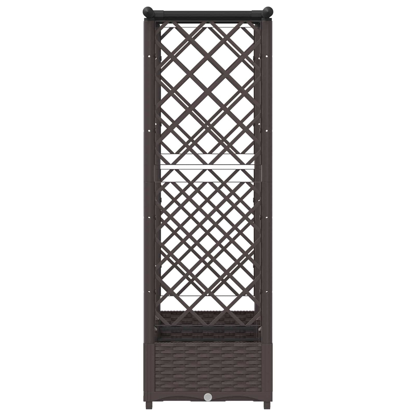 Verhoogd Bed met Trellis en Dak Bruin 164 x 40 x 123 cm PP