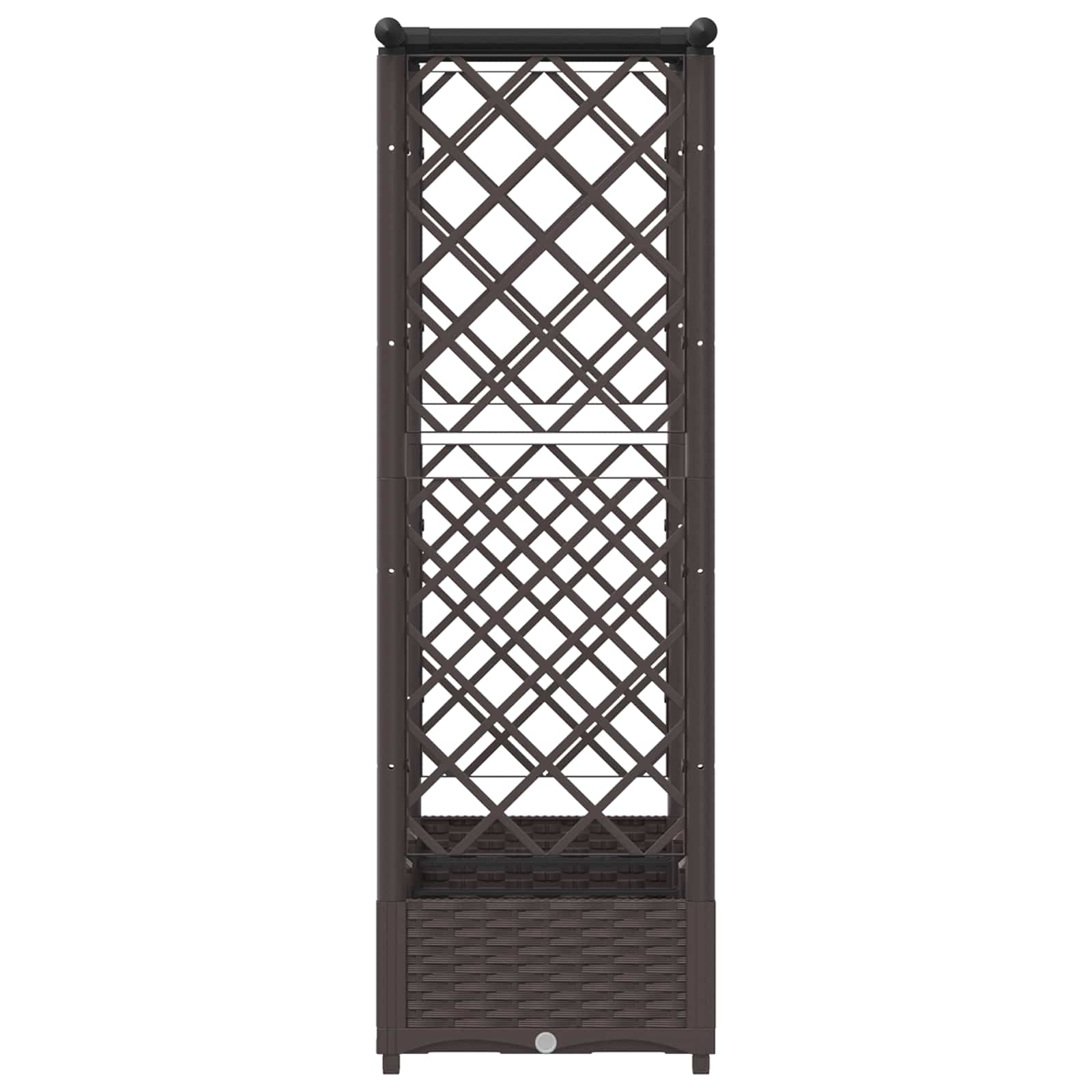 Verhoogd Bed met Trellis en Dak Bruin 164 x 40 x 123 cm PP