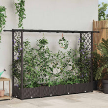 Verhoogd Bed met Trellis en Dak Bruin 203 x 40 x 123 cm PP
