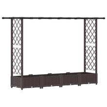 Verhoogd Bed met Trellis en Dak Bruin 203 x 40 x 123 cm PP