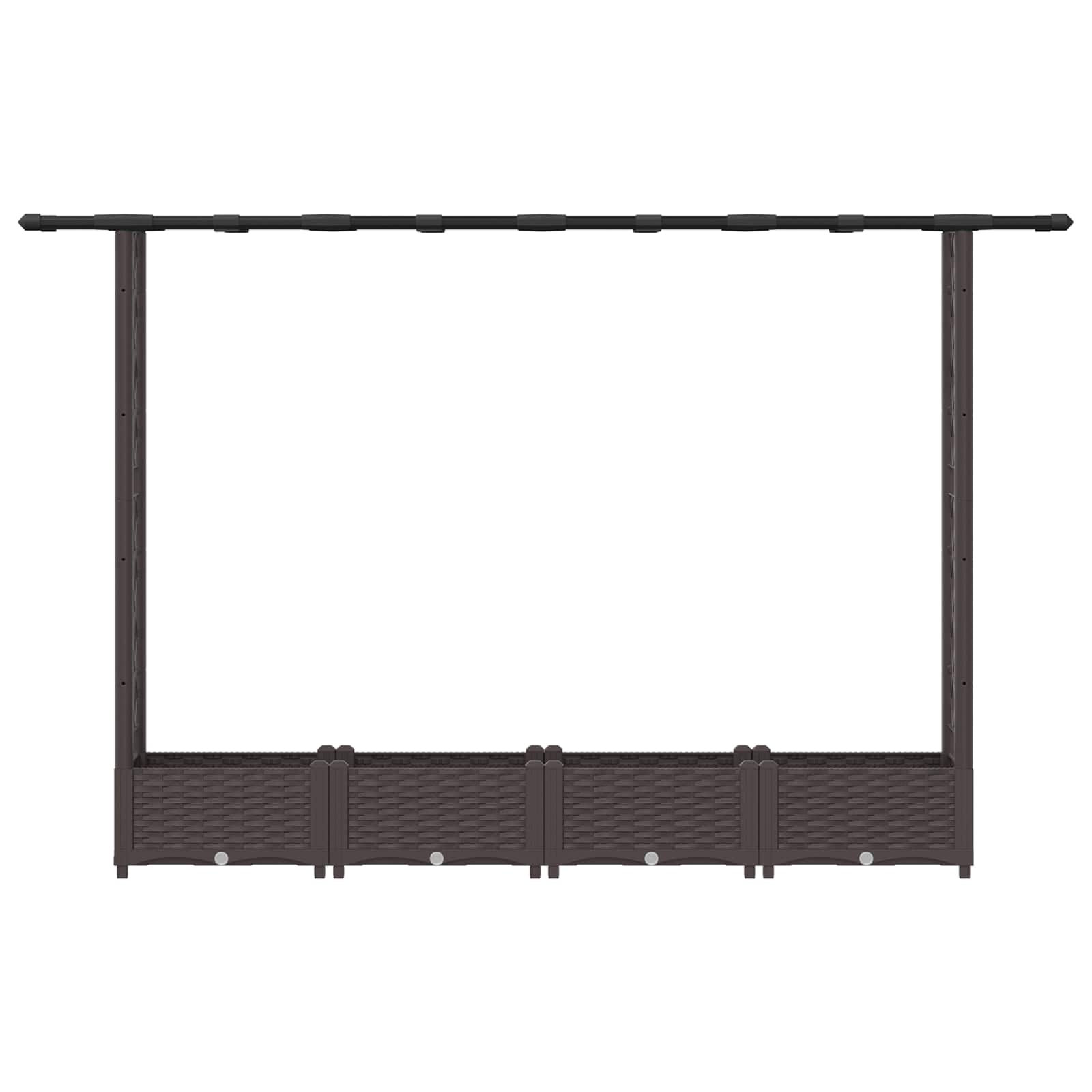 Verhoogd Bed met Trellis en Dak Bruin 203 x 40 x 123 cm PP