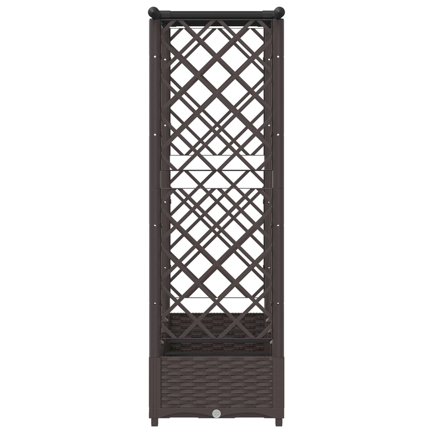 Verhoogd Bed met Trellis en Dak Bruin 203 x 40 x 123 cm PP