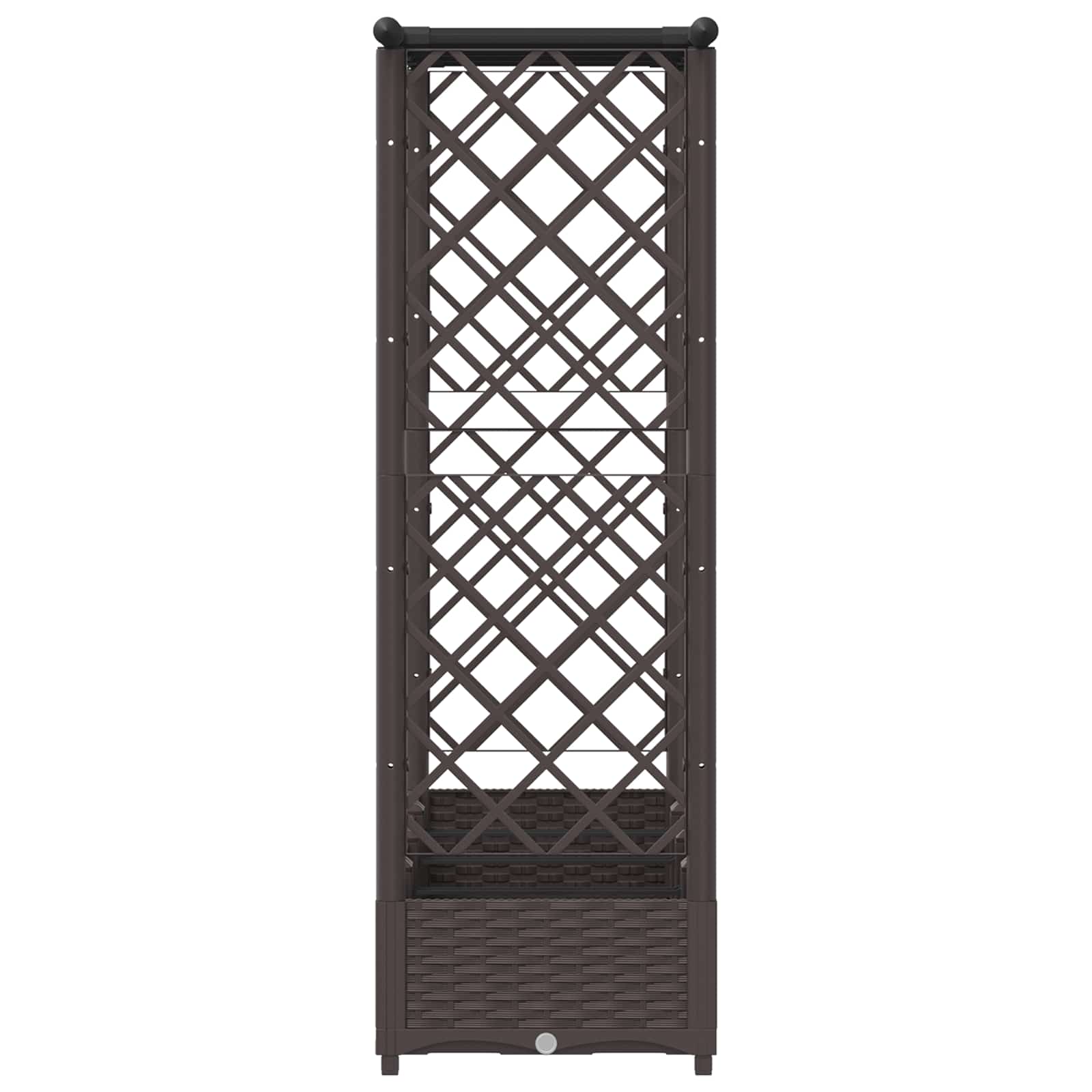 Verhoogd Bed met Trellis en Dak Bruin 203 x 40 x 123 cm PP