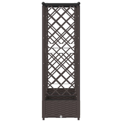 Verhoogd Bed met Trellis en Dak Bruin 203 x 40 x 123 cm PP