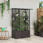 Verhoogd tuinbed 124,5x40x138 cm bruin PP