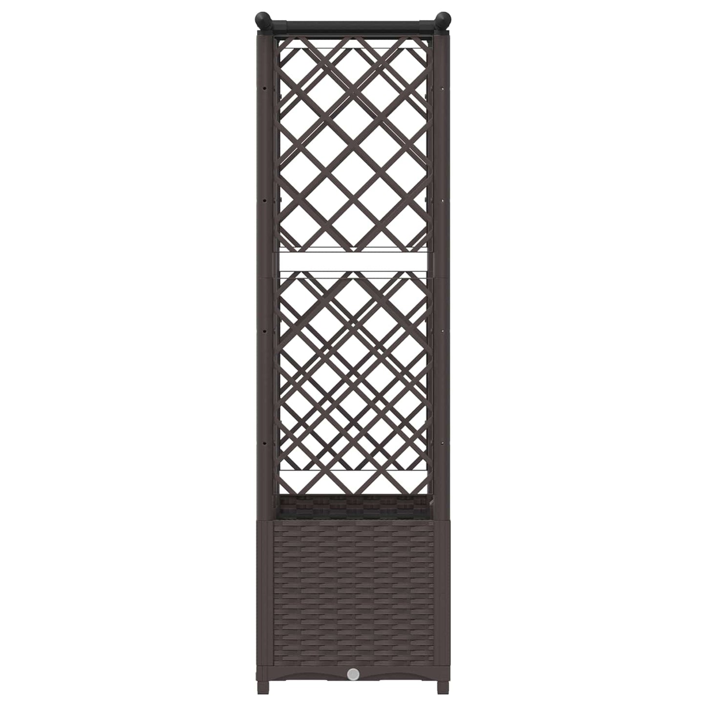 Verhoogd Bed met Trellis en Dak Bruin 124,5 x 40 x 138 cm PP