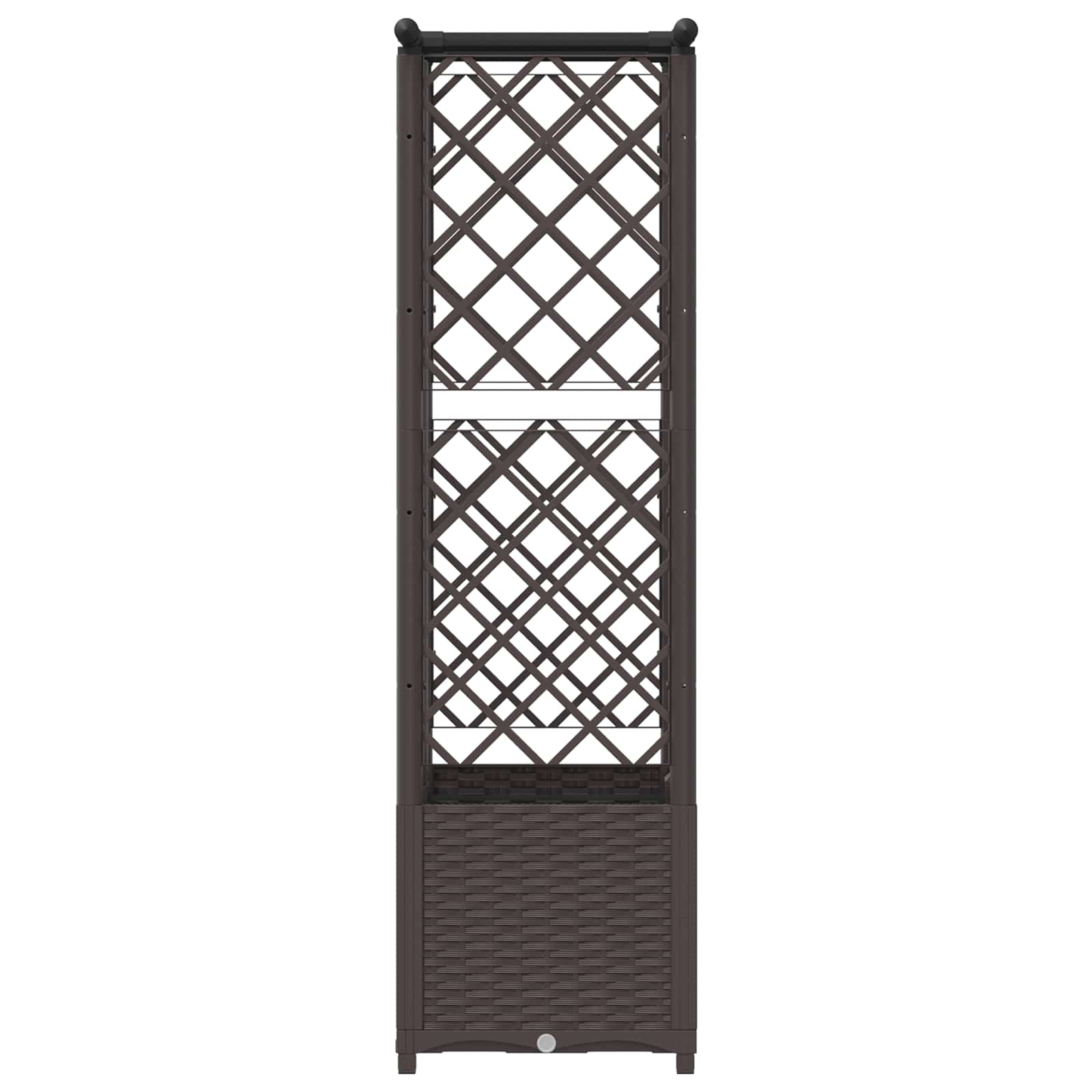 Verhoogd Bed met Trellis en Dak Bruin 124,5 x 40 x 138 cm PP