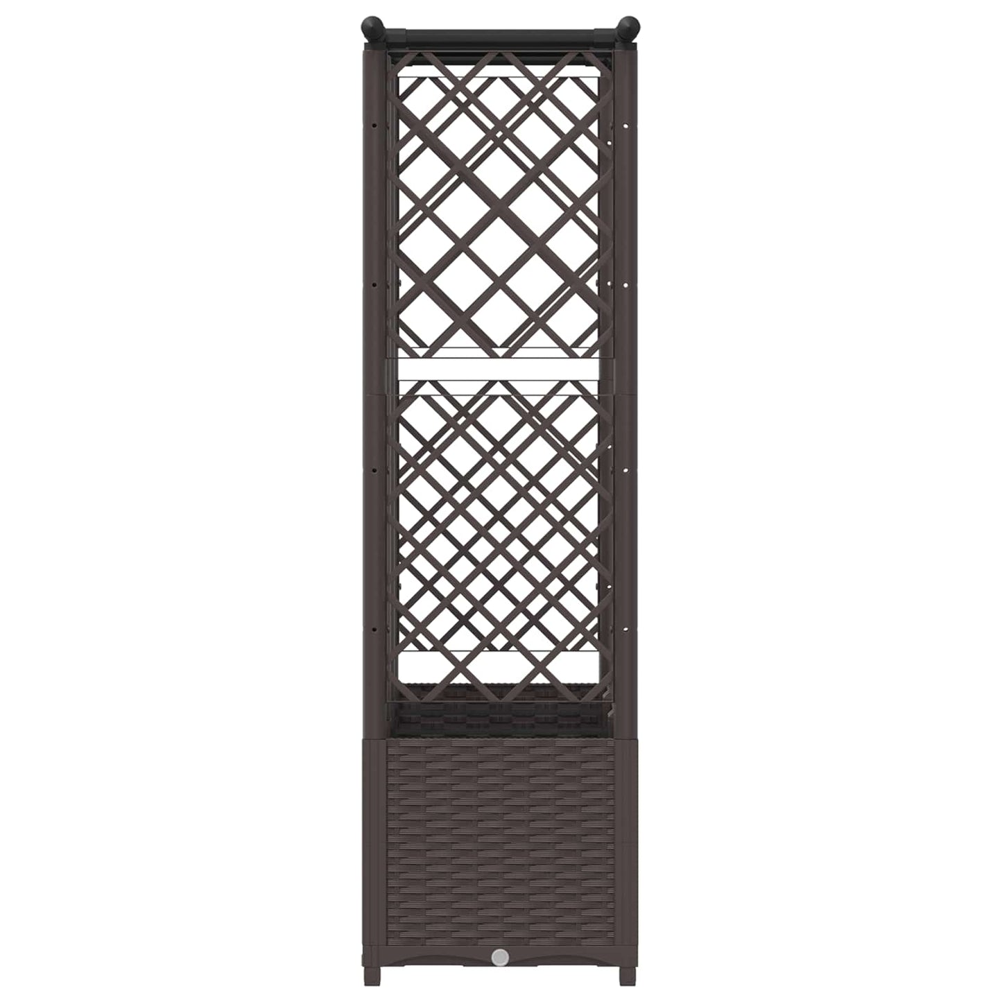 Verhoogd Bed met Trellis en Dak Bruin 162,5 x 40 x 138 cm PP