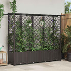 Verhoogd tuinbed 203x40x138 cm bruin PP