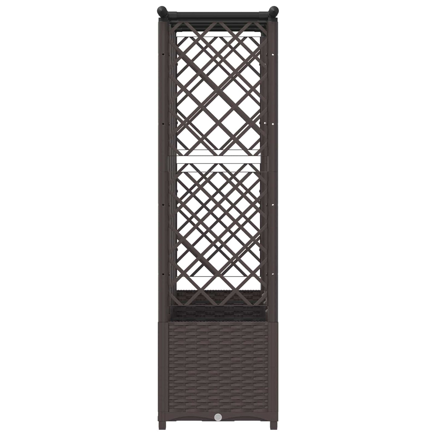 Verhoogd Bed met Trellis en Dak Bruin 203 x 40 x 138 cm PP