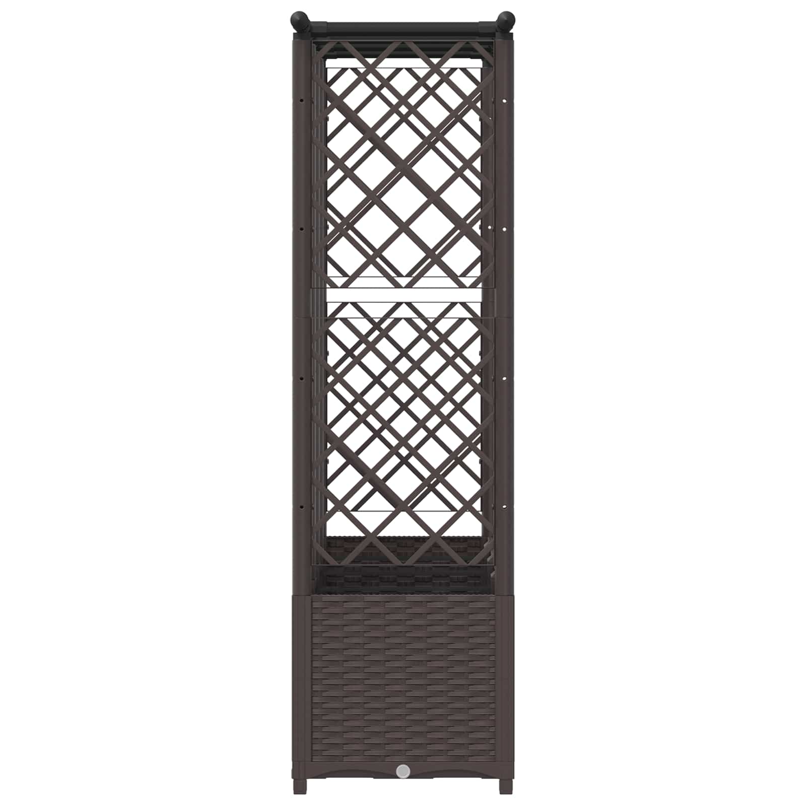 Verhoogd Bed met Trellis en Dak Bruin 203 x 40 x 138 cm PP