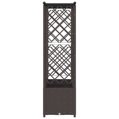 Verhoogd Bed met Trellis en Dak Bruin 203 x 40 x 138 cm PP