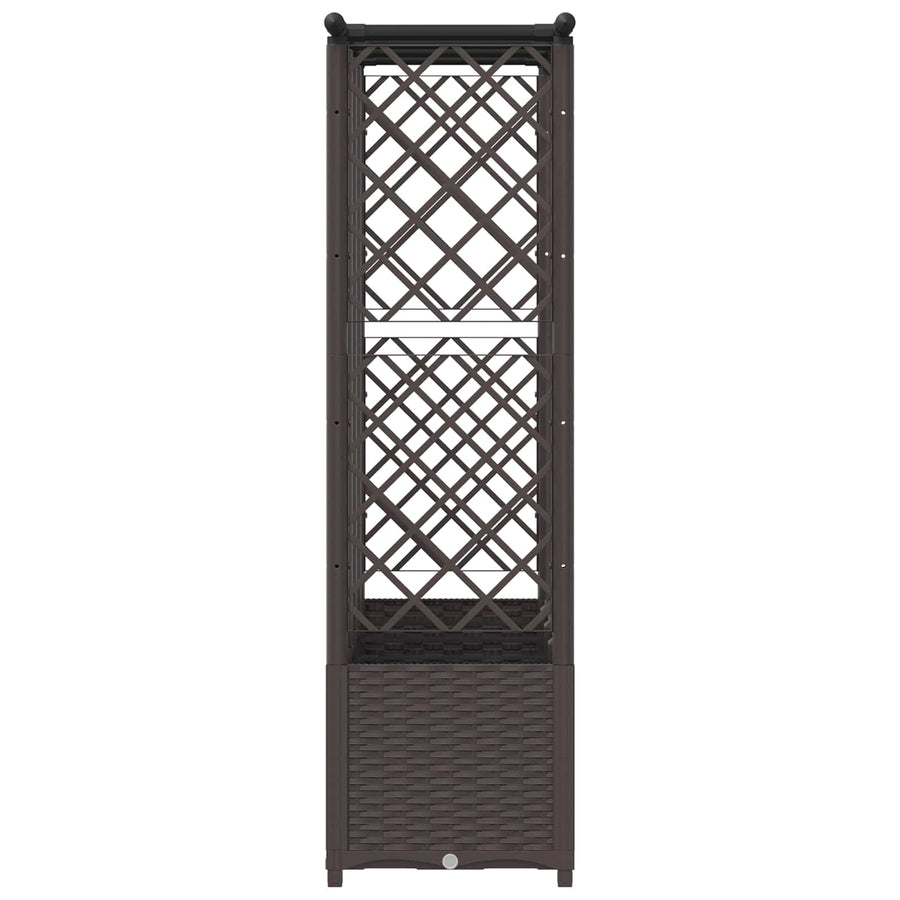 Verhoogd Bed met Trellis en Dak Bruin 203 x 40 x 138 cm PP