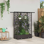 Verhoogd tuinbed 124x40x123 cm bruin polypropyleen