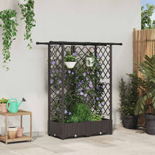 Verhoogd Bed met Trellis en Dak Bruin 124 x 40 x 123 cm PP