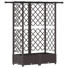 Verhoogd Bed met Trellis en Dak Bruin 124 x 40 x 123 cm PP