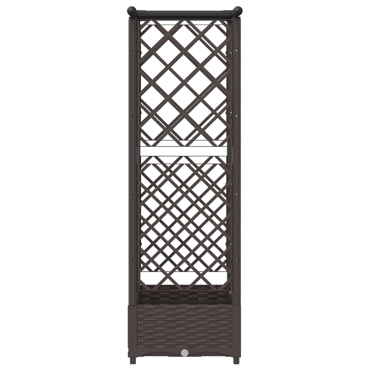 Verhoogd Bed met Trellis en Dak Bruin 124 x 40 x 123 cm PP