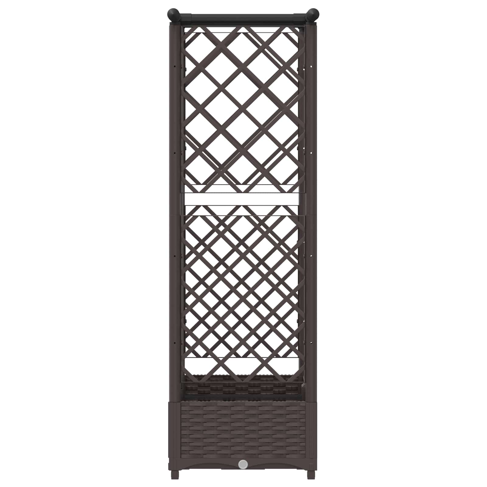 Verhoogd Bed met Trellis en Dak Bruin 124 x 40 x 123 cm PP