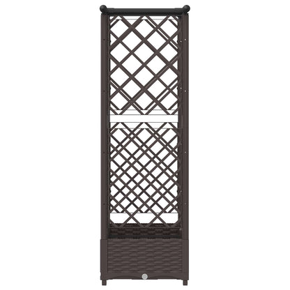 Verhoogd Bed met Trellis en Dak Bruin 124 x 40 x 123 cm PP