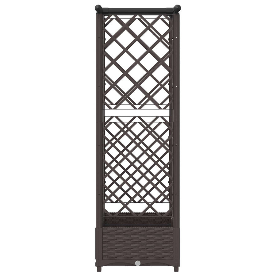 Verhoogd Bed met Trellis en Dak Bruin 124 x 40 x 123 cm PP